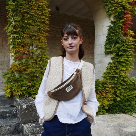 Sac Banane - Velours ras Choco