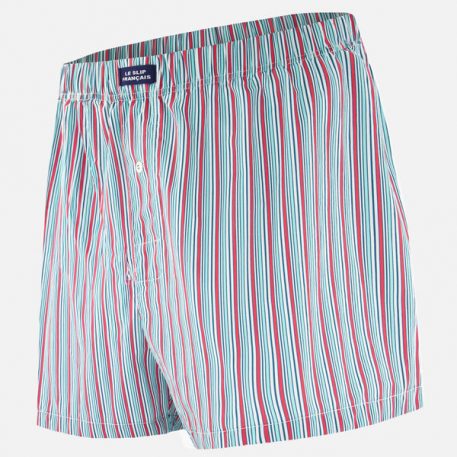 Caleçon à rayures tricolores en coton Rose Cerise