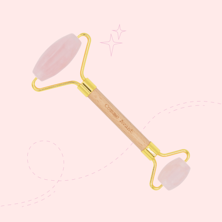 Rouleau visage en quartz rose